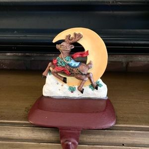 Cast Iron Reindeer Stocking Holder